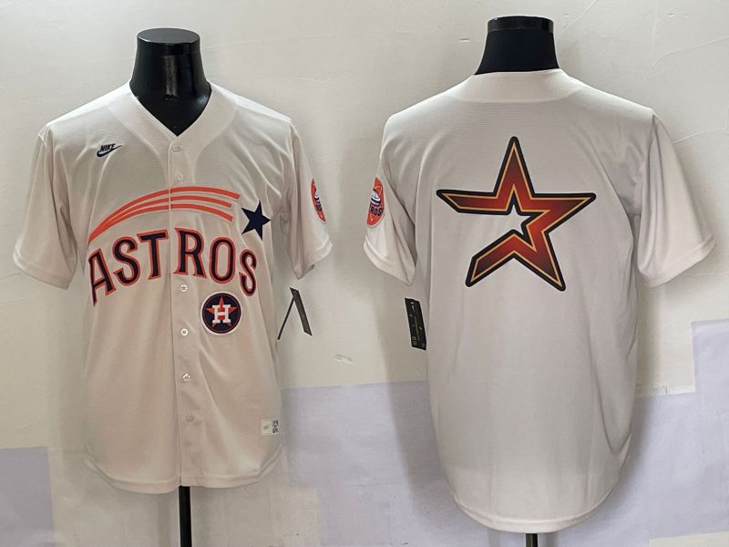 Men Houston Astros Blank Cream Five generations Joint Name 2025 Nike MLB Jersey style 15